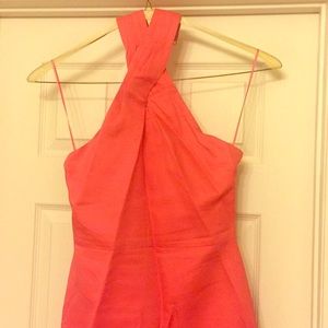 Banana Republic coral halter dress, size 2
